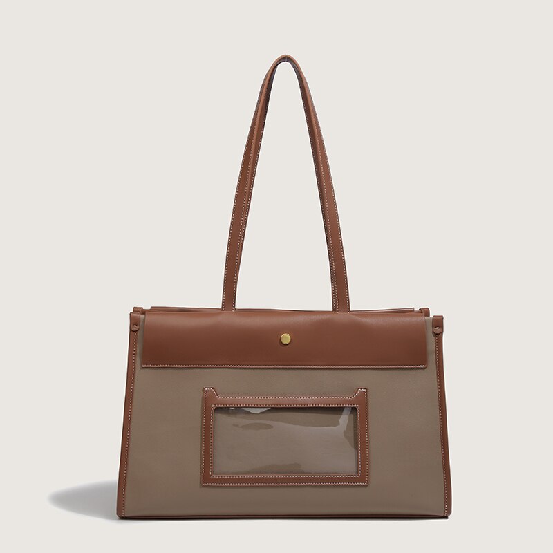 Trend Panelled Design Large Capacity Handbag