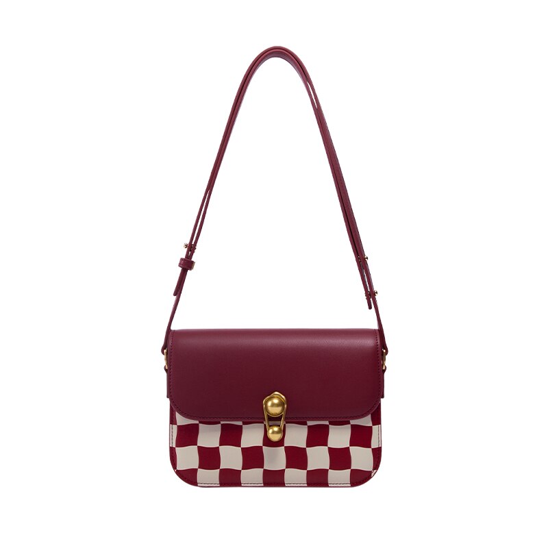 High-end Texture Checkerboard Shoulder Bag