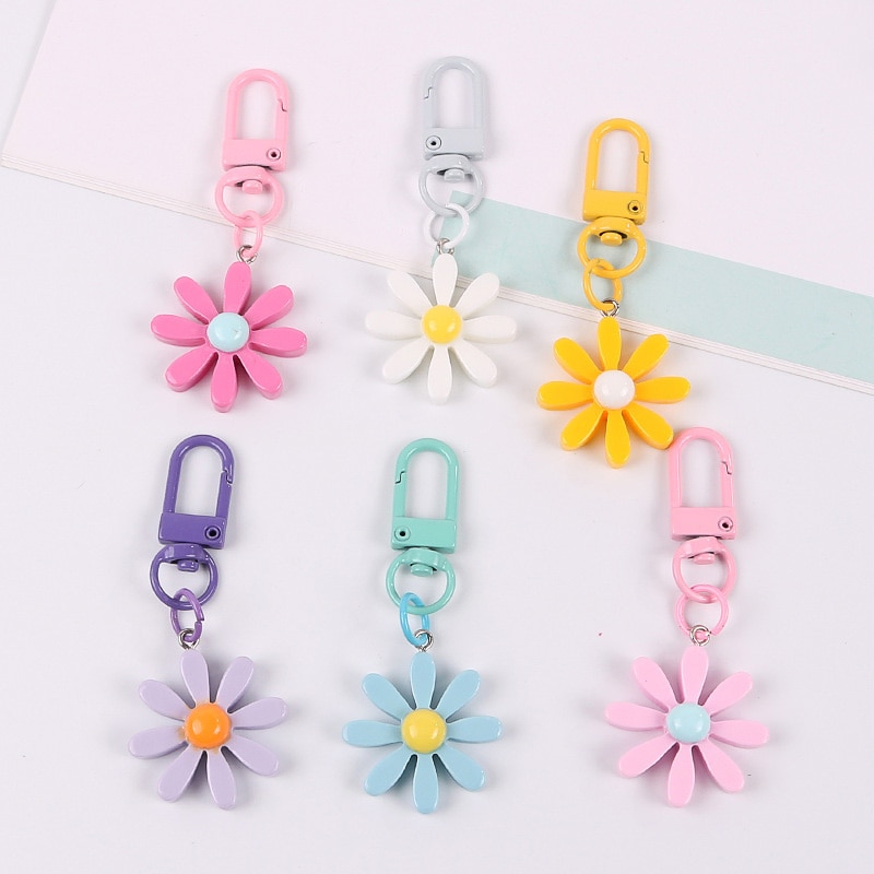 Handmade Cute Colorful Resin Flower Keychain