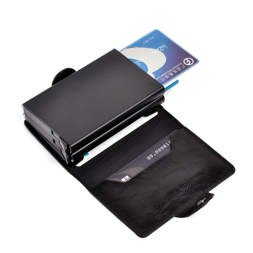 Double Aluminum Leather Credit Card