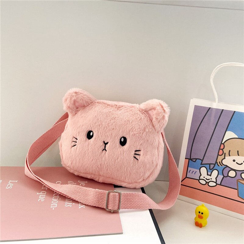 Cartoon Cat Baby Girls Crossbody Bag