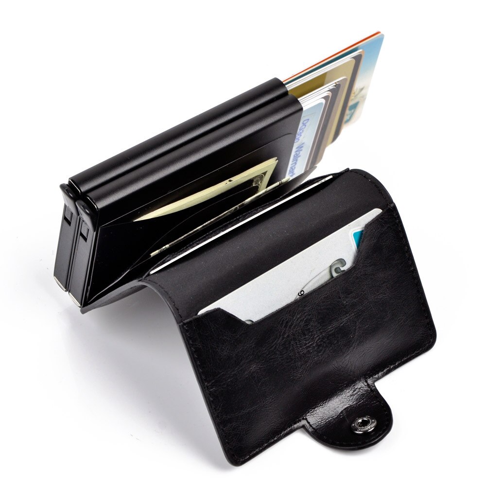 Double Aluminum Leather Credit Card