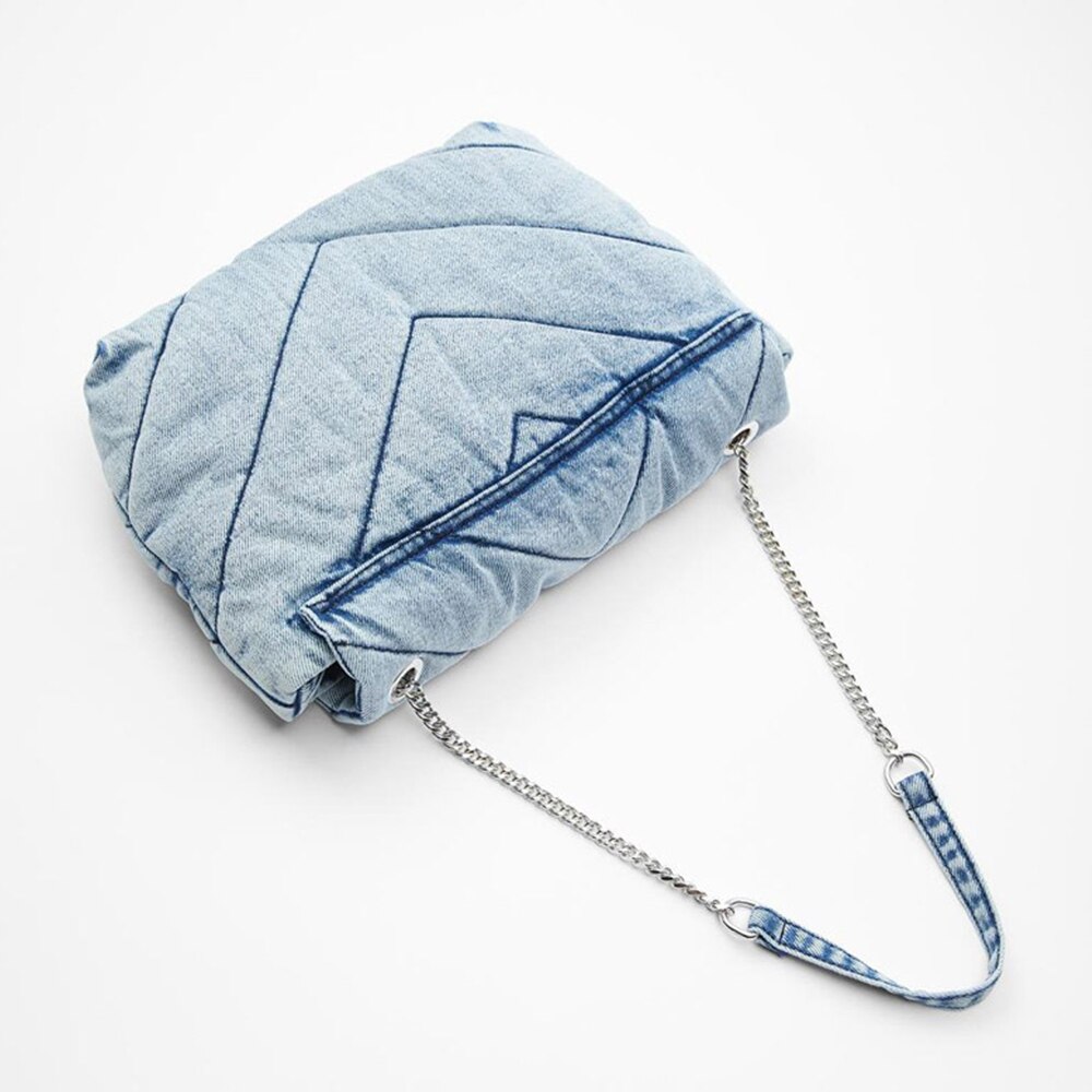 Denim Quilted Female Luxury Handbag