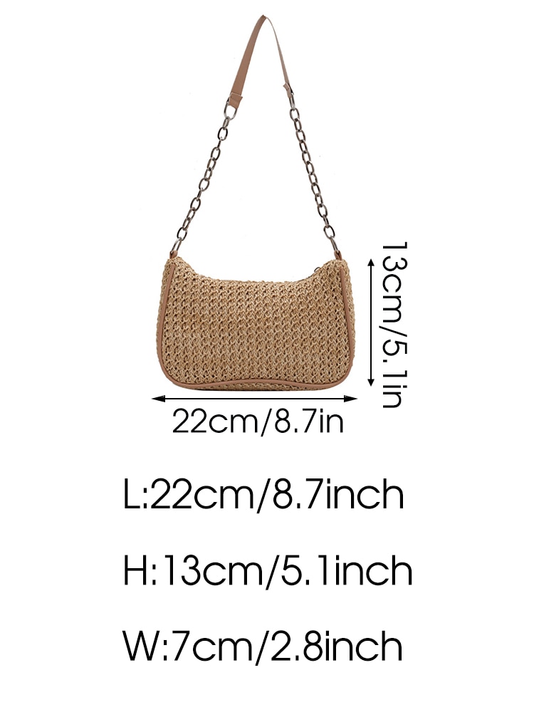 Fashion Women Straw Weave Shoulder Underarm Bag