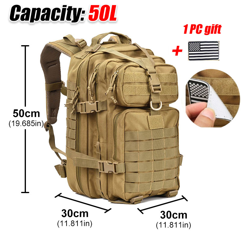 50L Large Capacity Army Backpack Men