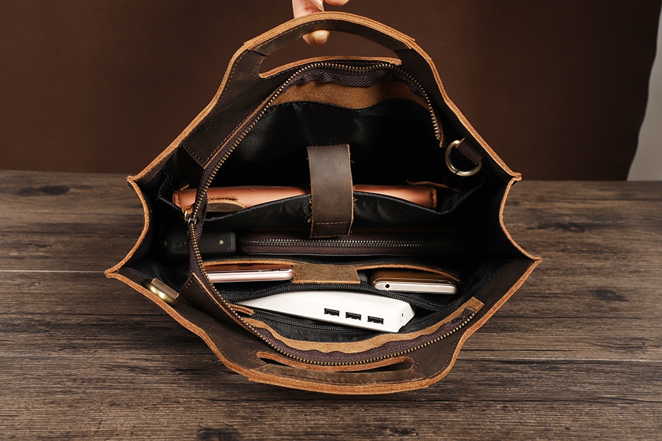 Horse Leather Briefcase Men Handbag