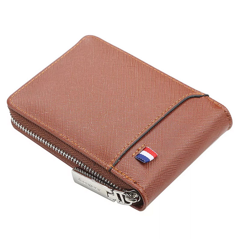 Multifunctional Hand Card Holder PU Business Zipper Purse Casual