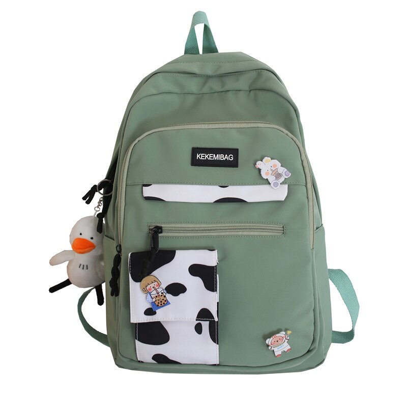Cow Print Girl Waterproof Backpack