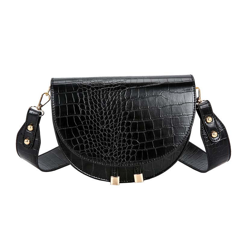 Alligator Pattern Semicircle Saddle Bag