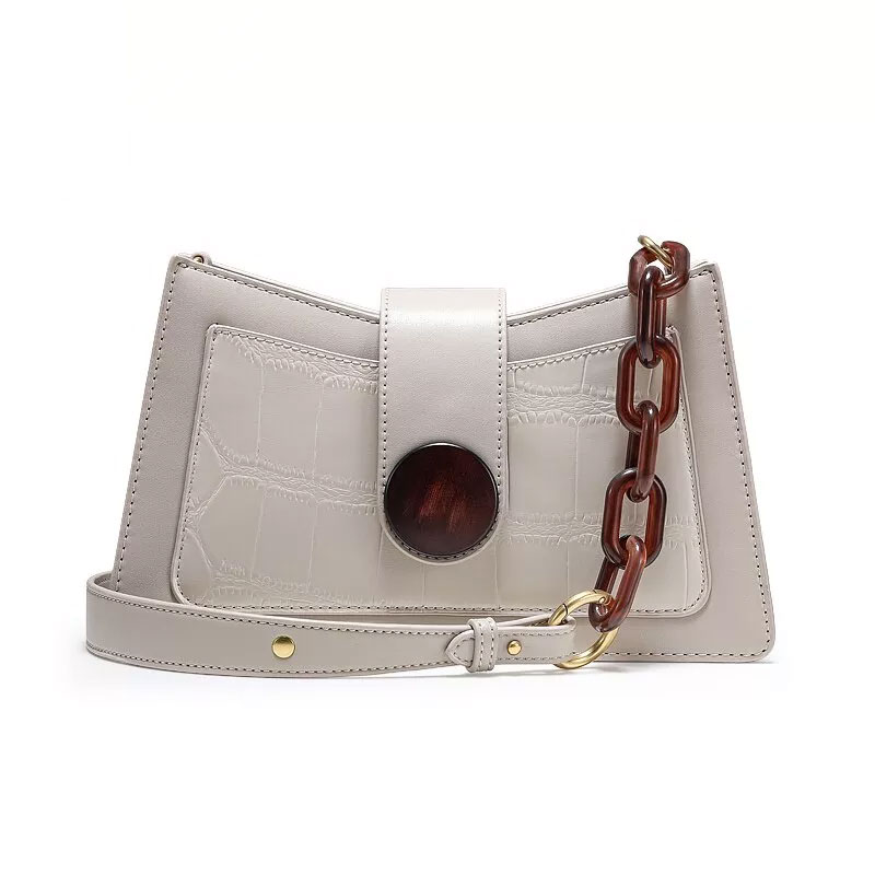 Crocodile Pattern Chain Shoulder Bag