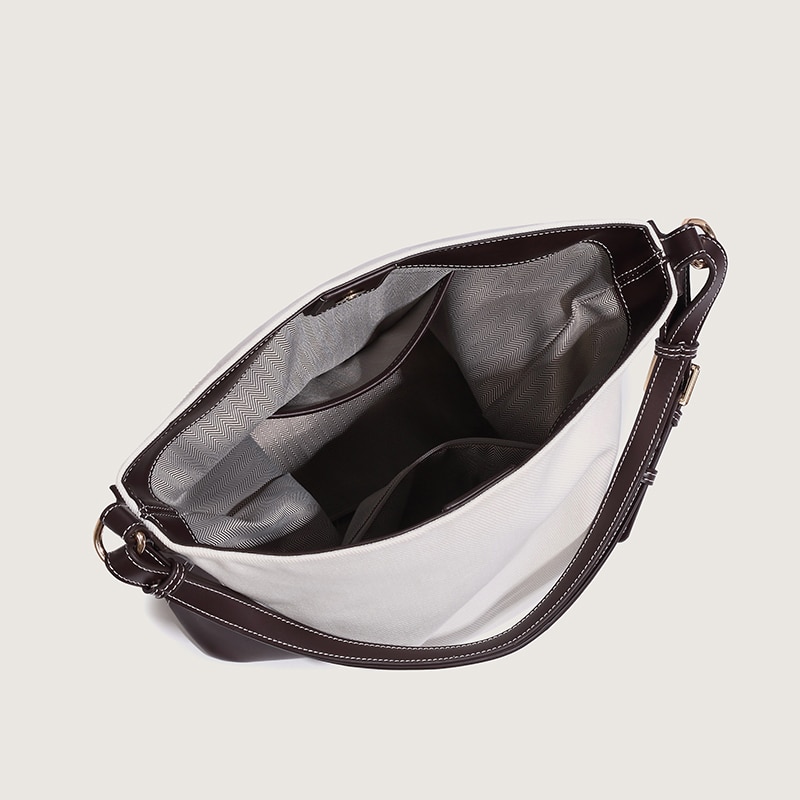 Panelled Shoulder Bucket Bag
