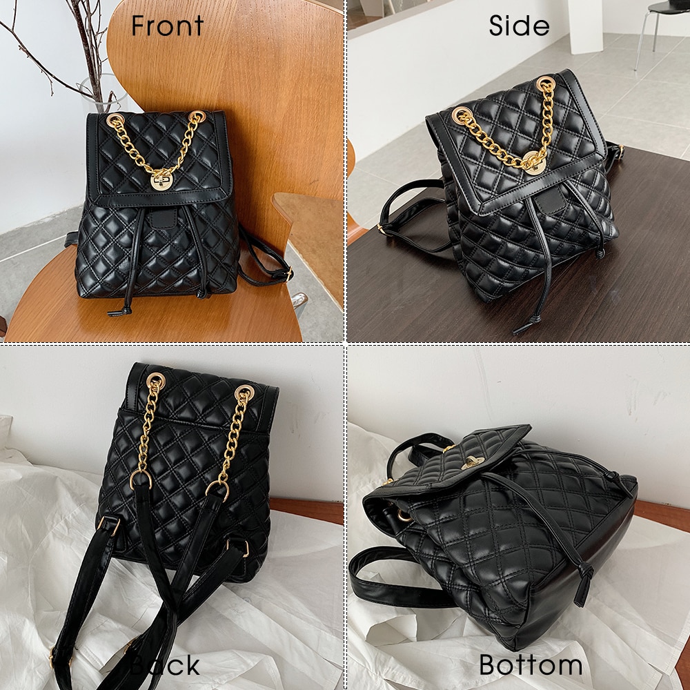 Mini Drawstring Quality Leather Classic Backpack