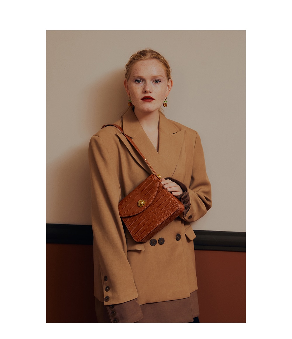 Leather Portable Underarm Handbag