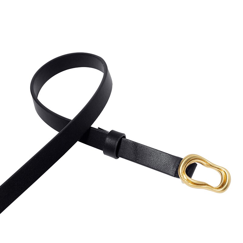 Retro Split Leather Thin Belt