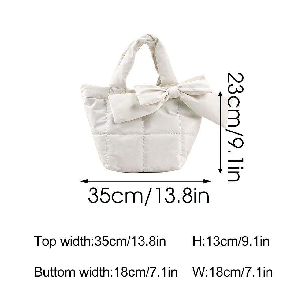 Fashion Bow Space Pad Cotton Handbag