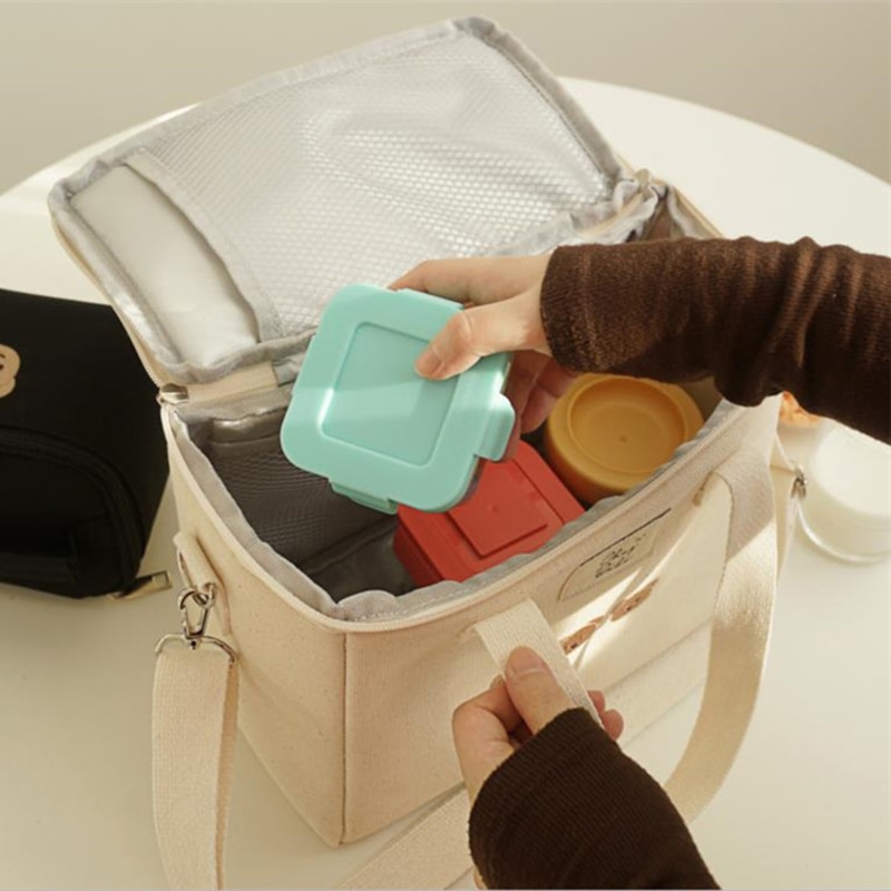 Embroidered Bear Insulation Mommy Bag