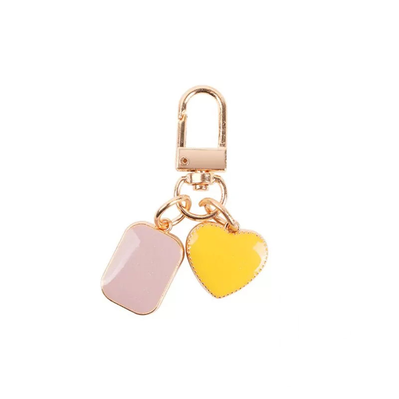 Cute Dripping Oil Round Heart Keychain