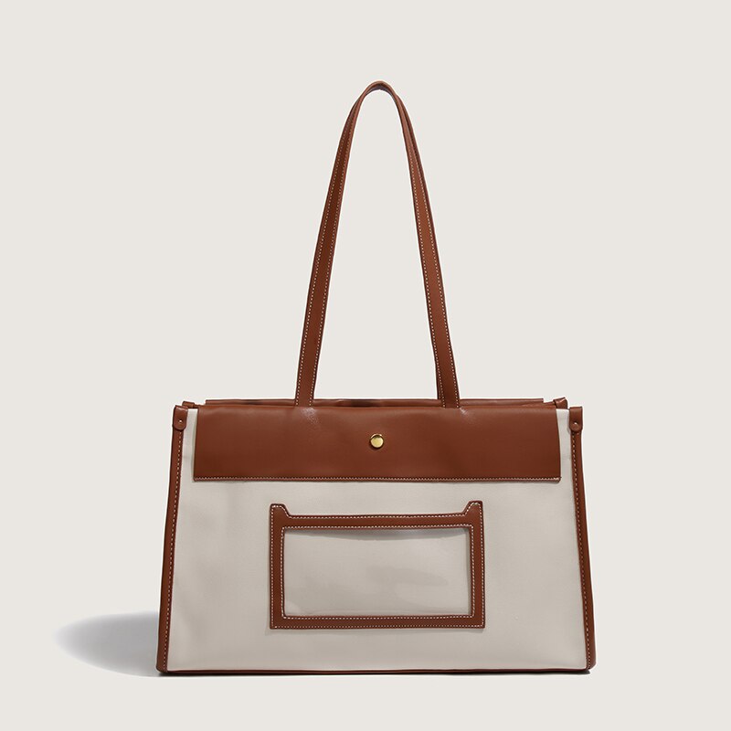 Trend Panelled Design Large Capacity Handbag