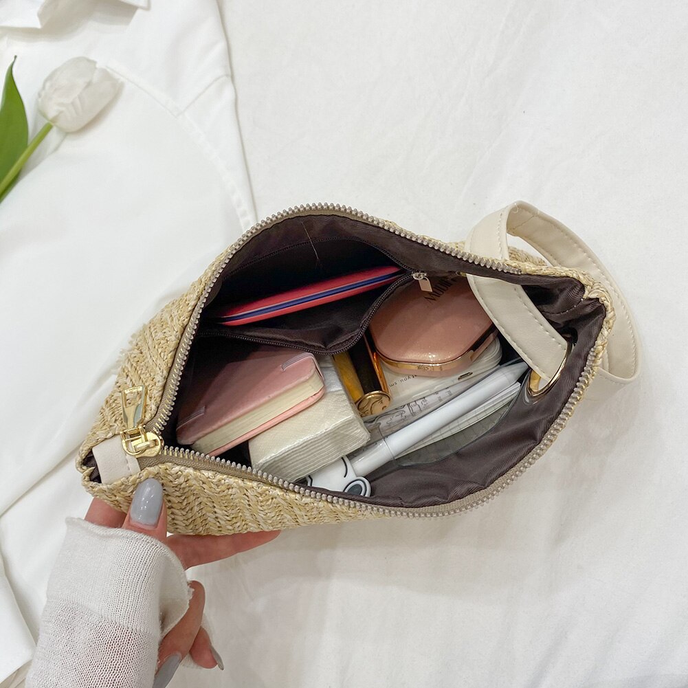 Woven Sunflower Wristlet Bag