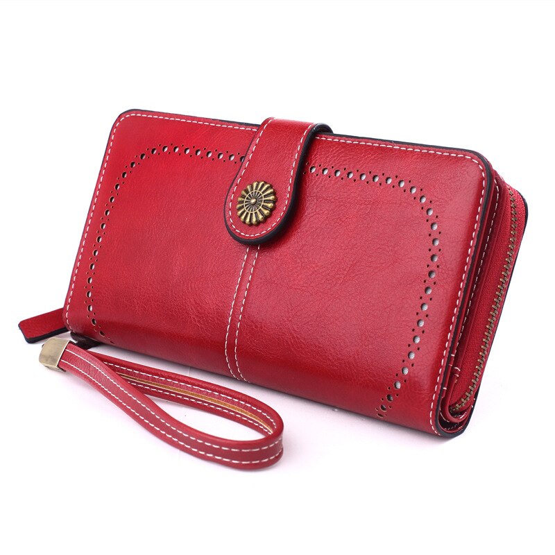 Retro Leather Women's Long Wallet