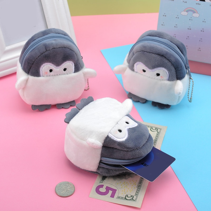 Kawaii Penguin Plush Purse Coin Card Wallet Bag