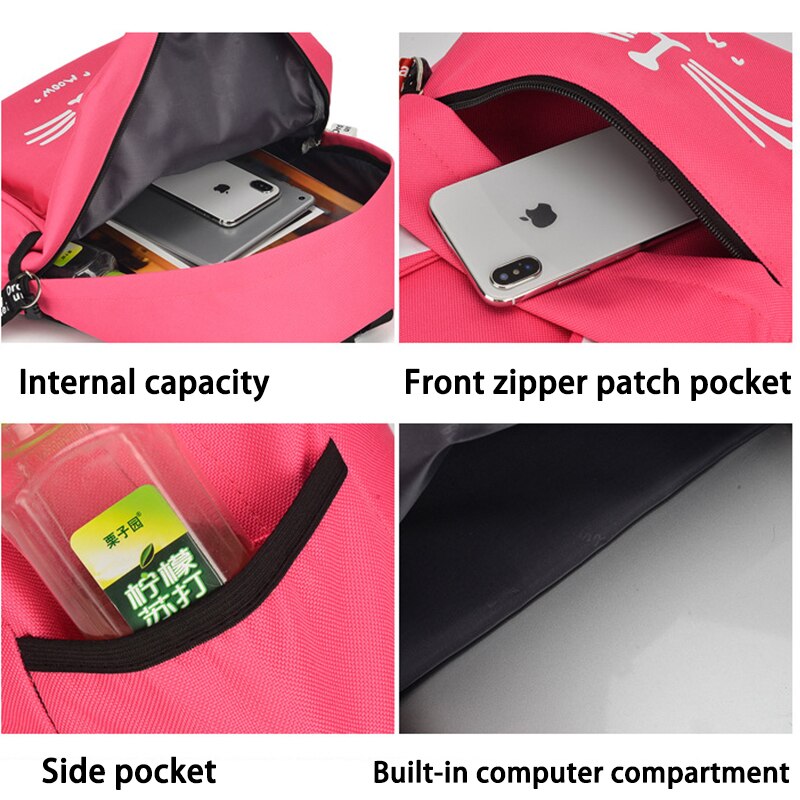 Cute Cartoon Cat Ears School Bag