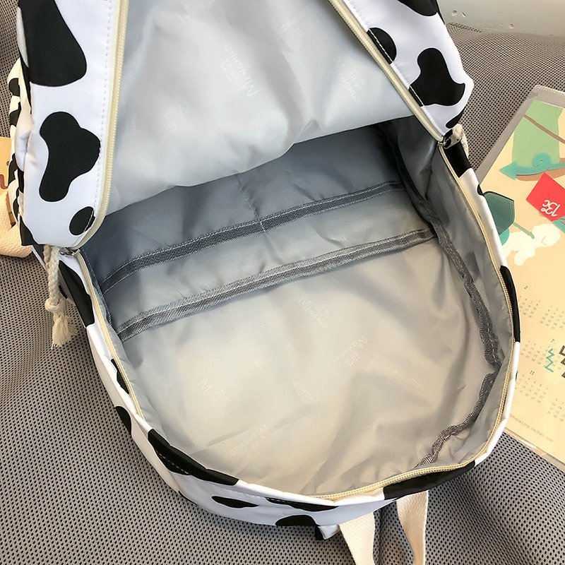 Trendy Cute Milk Cow Printing Backpack
