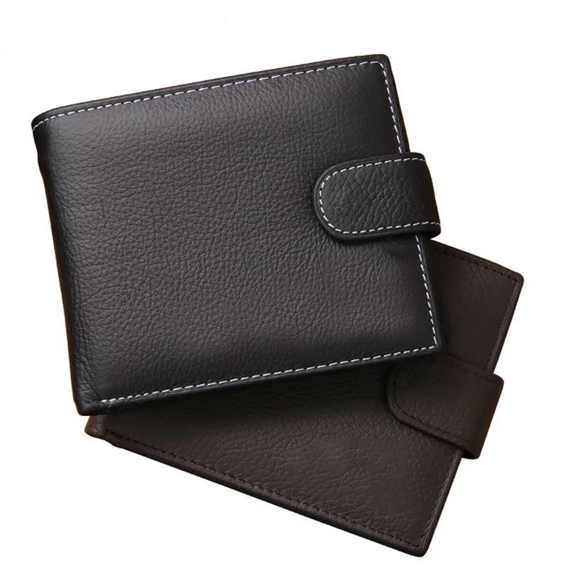 Genuine Leather Wallet Men Clip Cowhide Wallet
