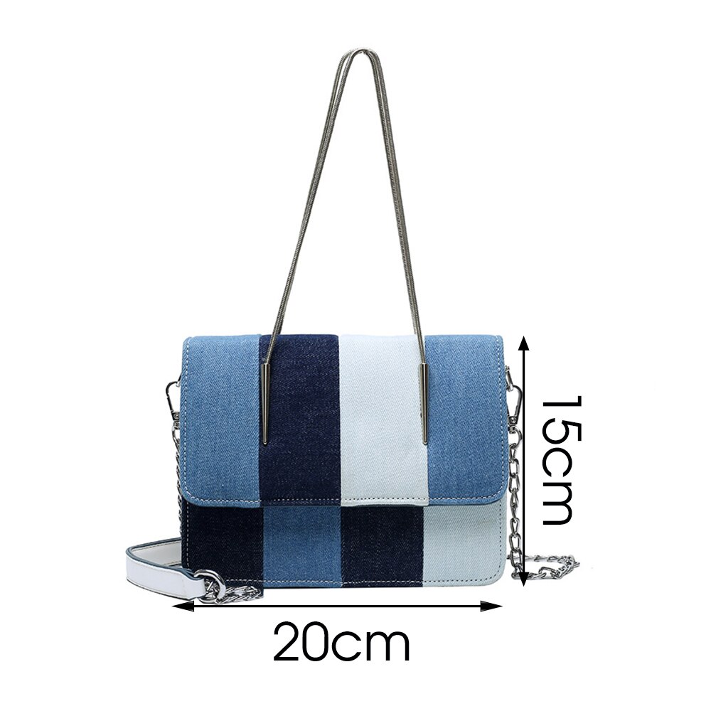 Denim Patchwork Women Shoulder Bag
