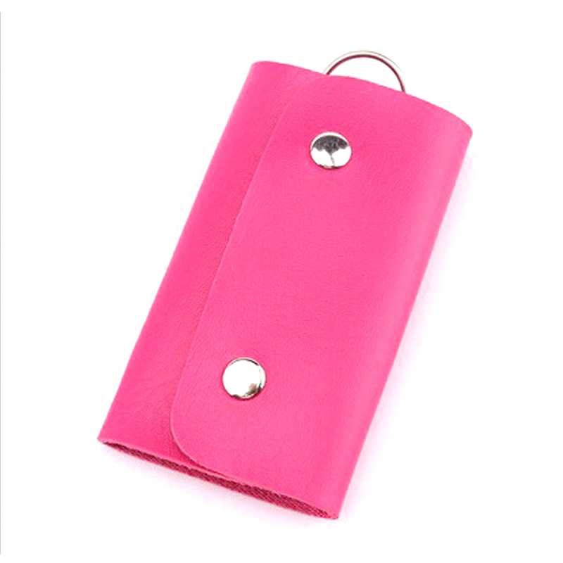 PU Keychain Solid Keyrings Wallet