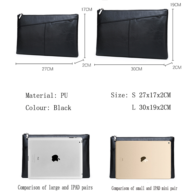 Classic Black Large Capacity Envelope Bag