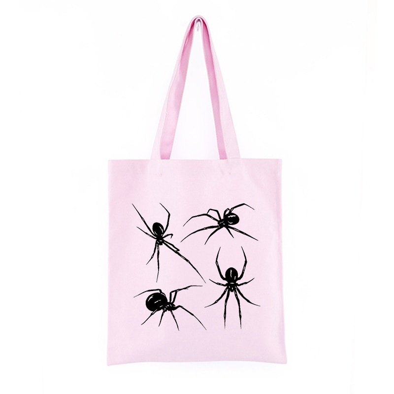 Evil Spider Print Canvas Bag
