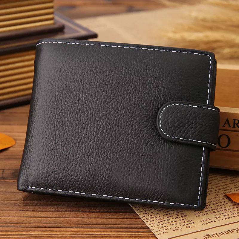 Genuine Leather Wallet Men Clip Cowhide Wallet