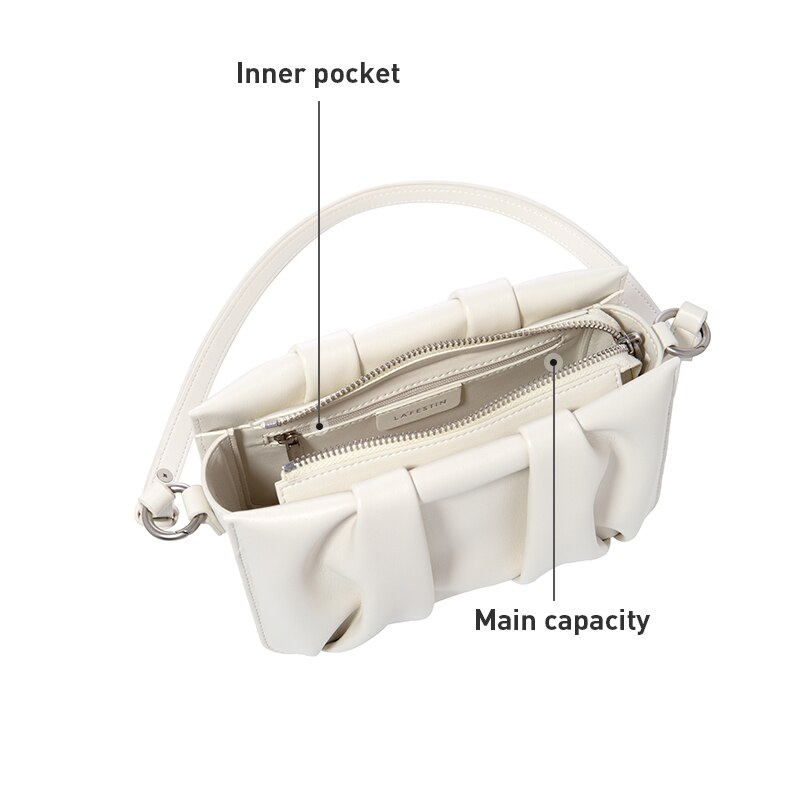 Pleated Shoulder Messenger Handbag