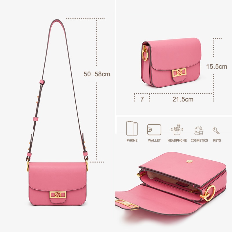 Sleek Classic Flap Leather Shoulder Bag