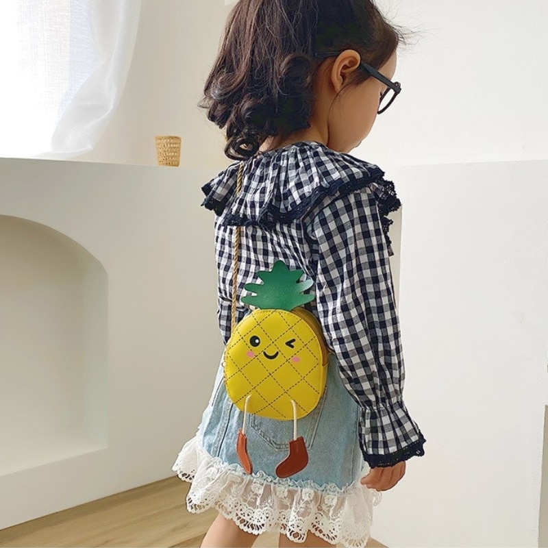 New Cartoon Pineapple Children Messenger Bag
