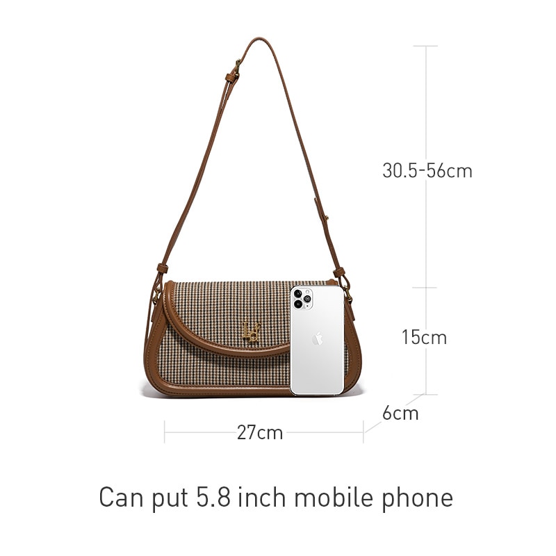 Retro Messenger Plaid Underarm Bag