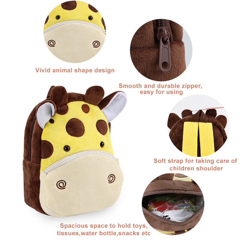 Baby Plush Backpack Animal School Bag
