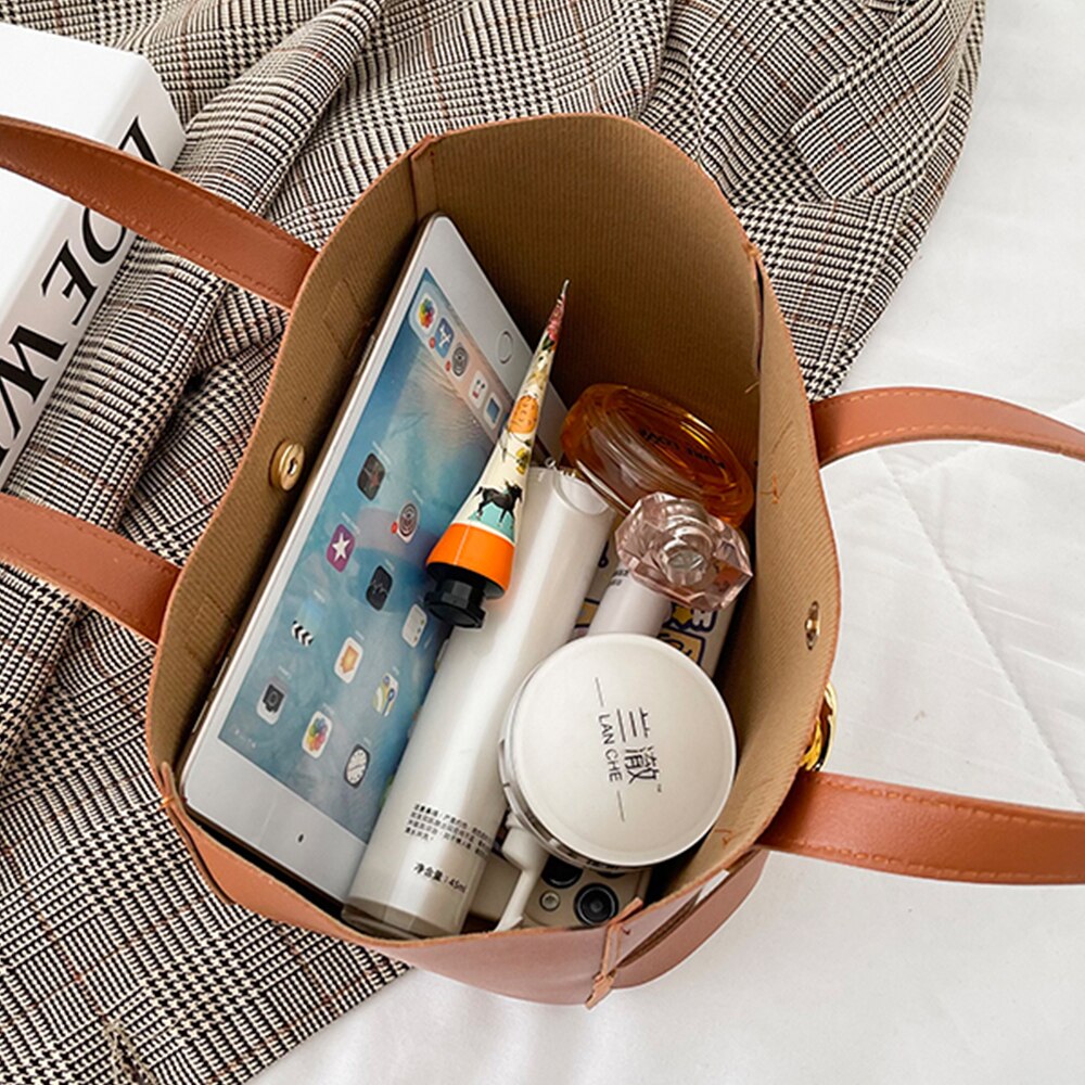 Large Capacity PU Leather Designer Top-handle Bag