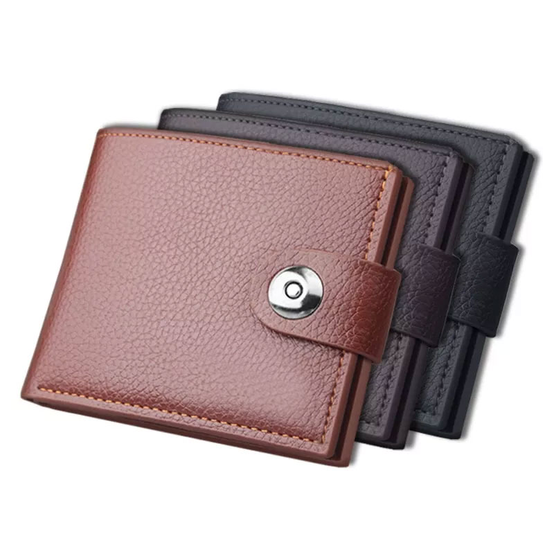 Men Soft Leather Short Wallet