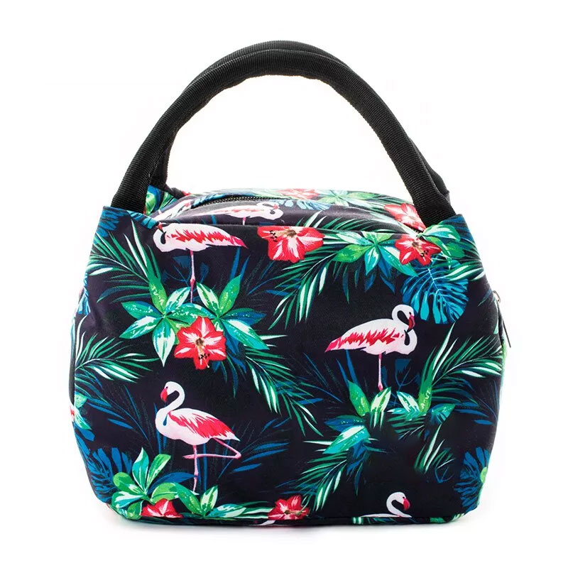 Floral Print Portable Insulation Lunch Bag