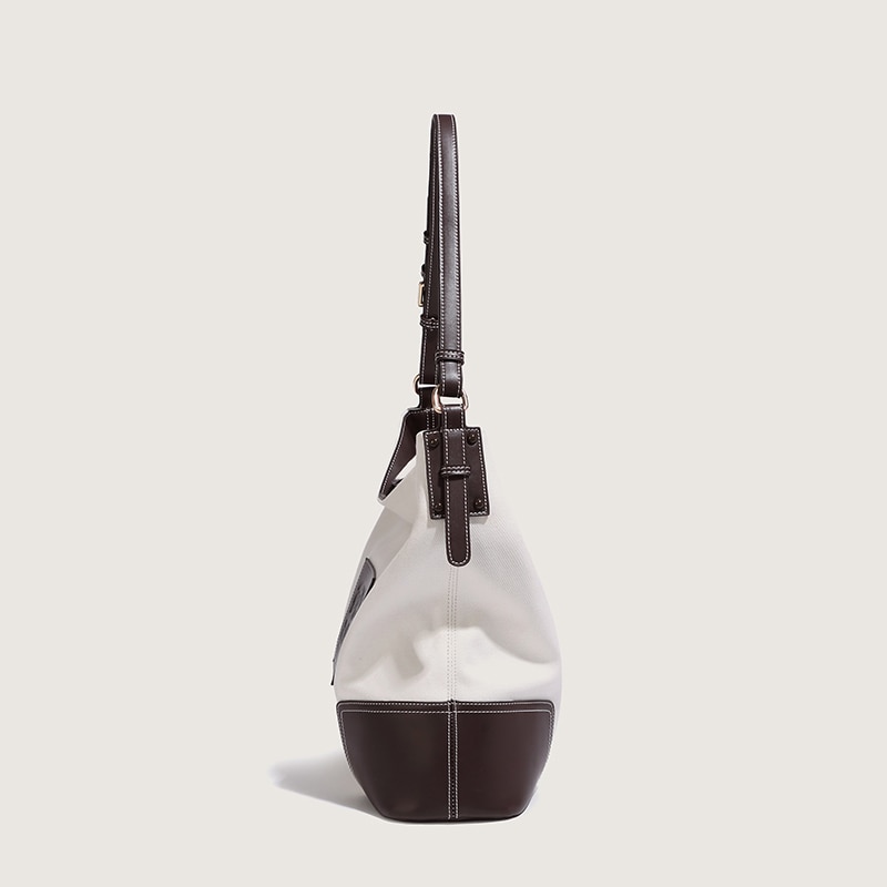 Panelled Shoulder Bucket Bag