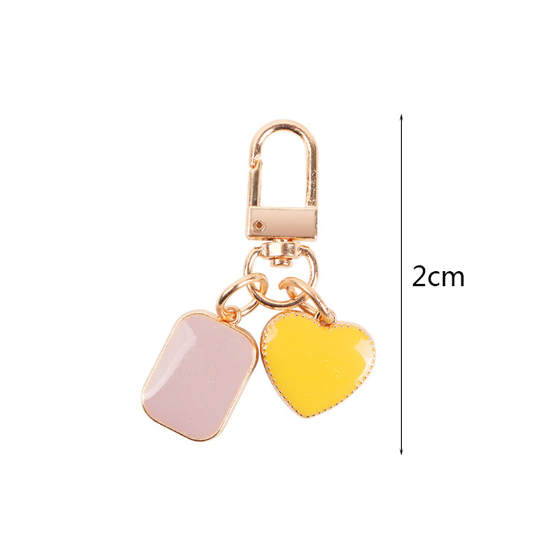 Cute Dripping Oil Round Heart Keychain