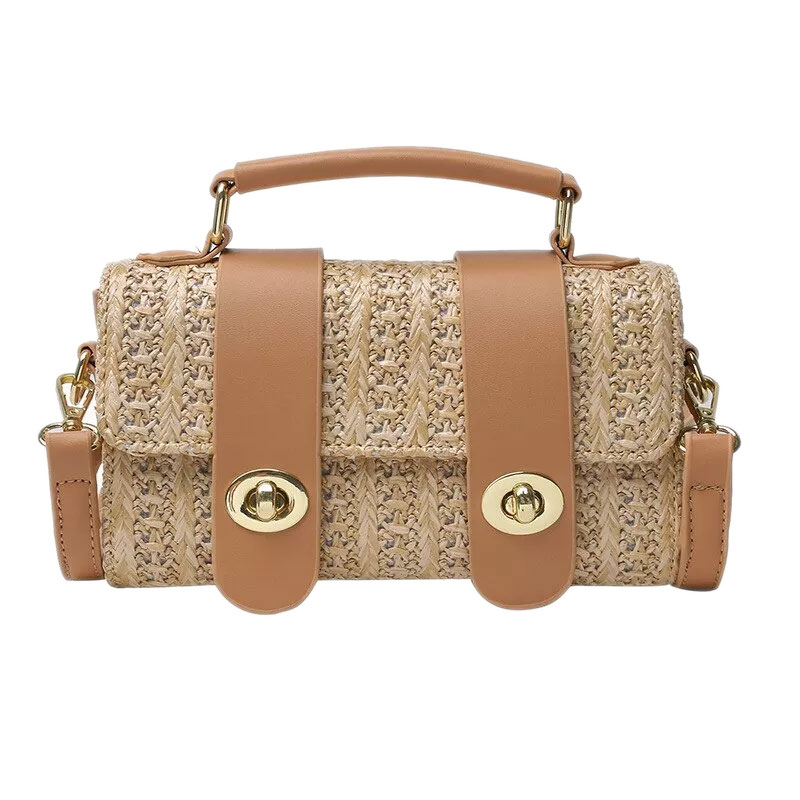 Retro Straw Design Crossbody Bag