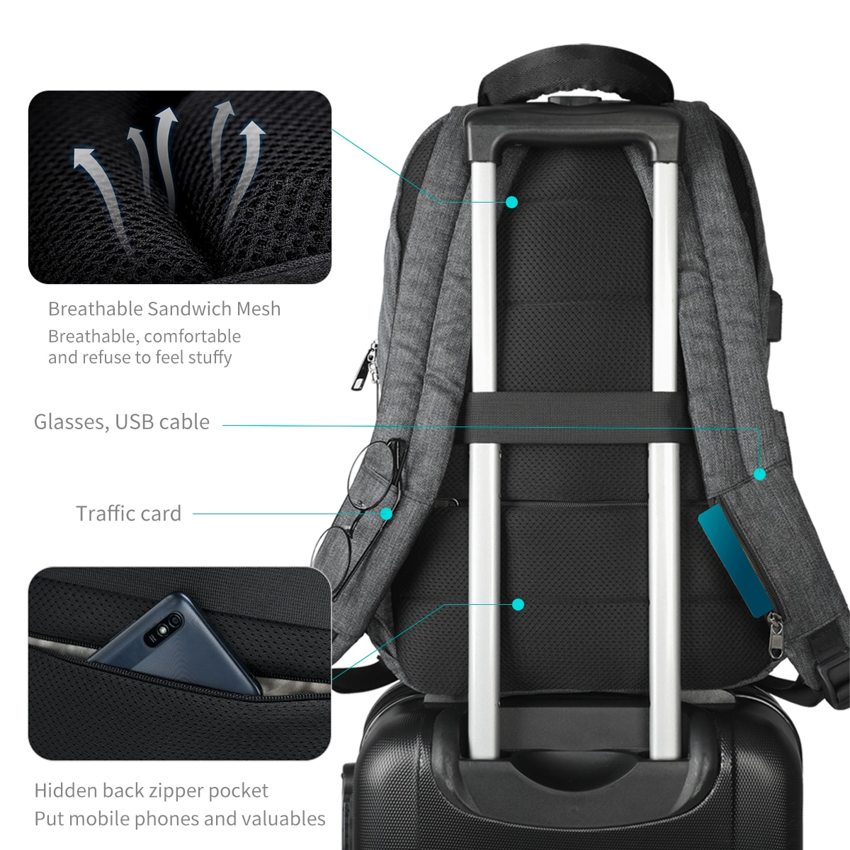 22L Large Capacity School Backpack