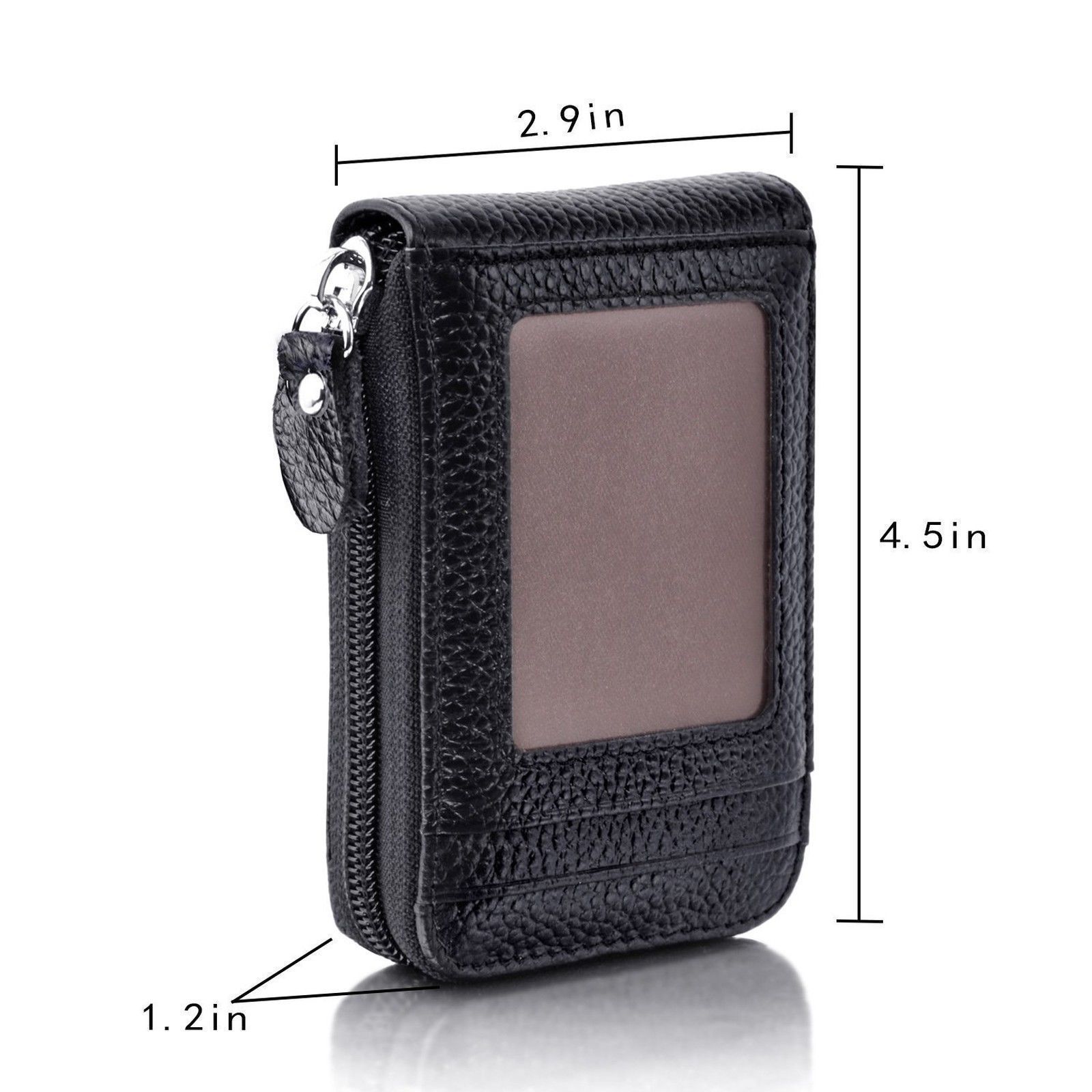 Leather Credit Card Blocking Zipper Pocket Men bag