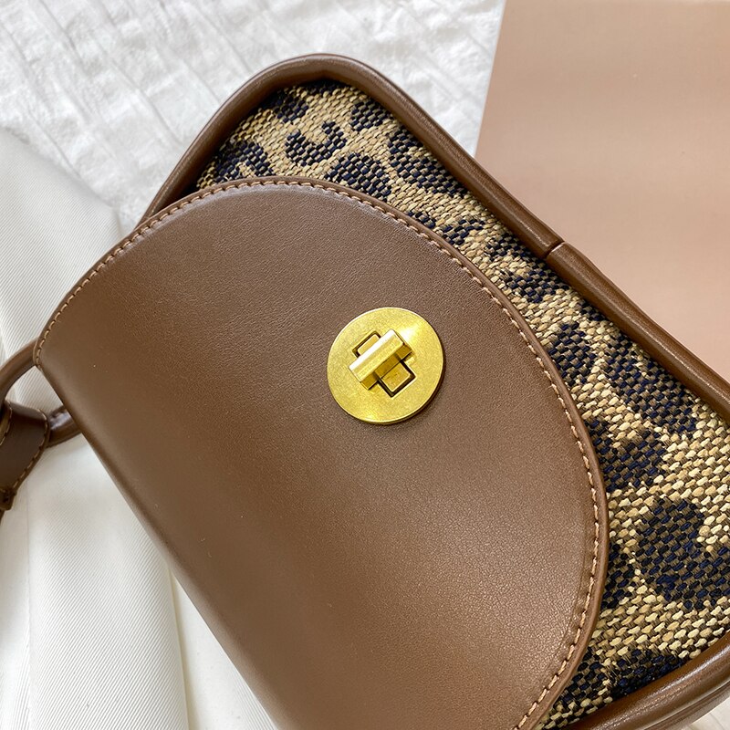 Leopard Print Shoulder Bag for Women