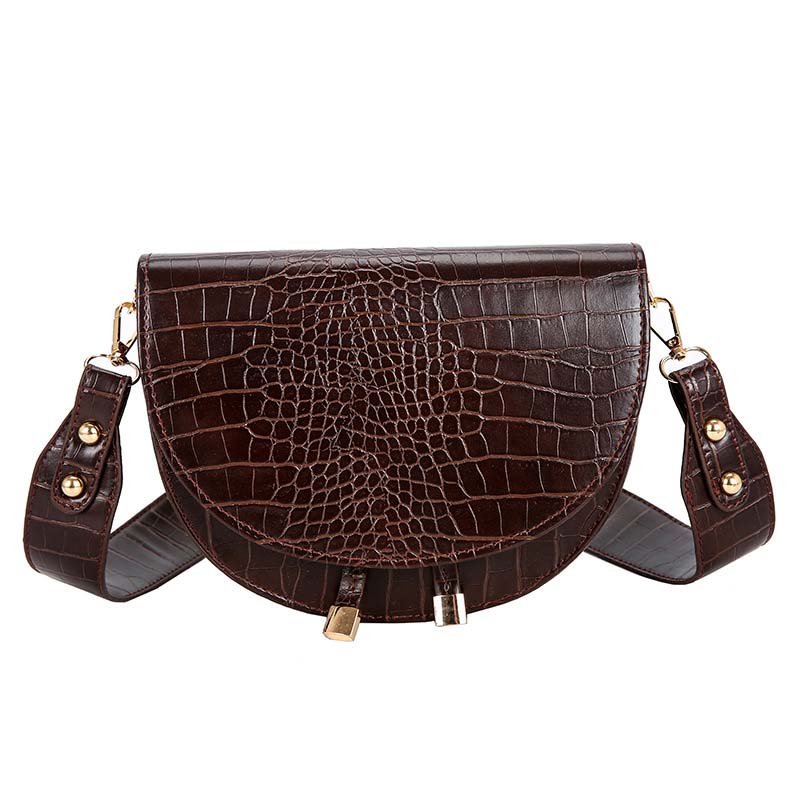 Alligator Pattern Semicircle Saddle Bag