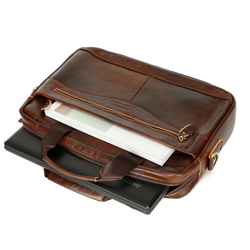 Mens Cowhide Leather Briefcase