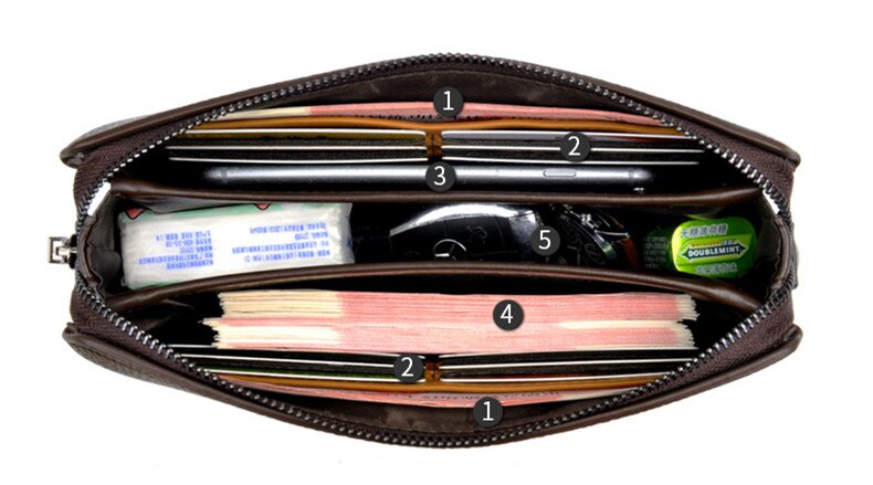 Men Business Zipper Big Purse